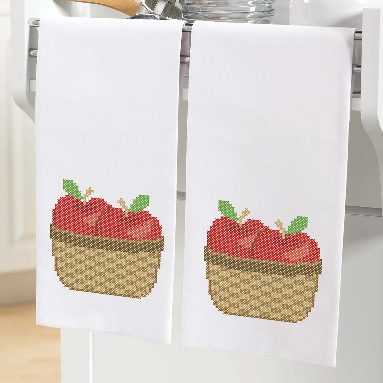 Herrschners Apple Harvest Towel Pair- August Stamped Cross-Stitch